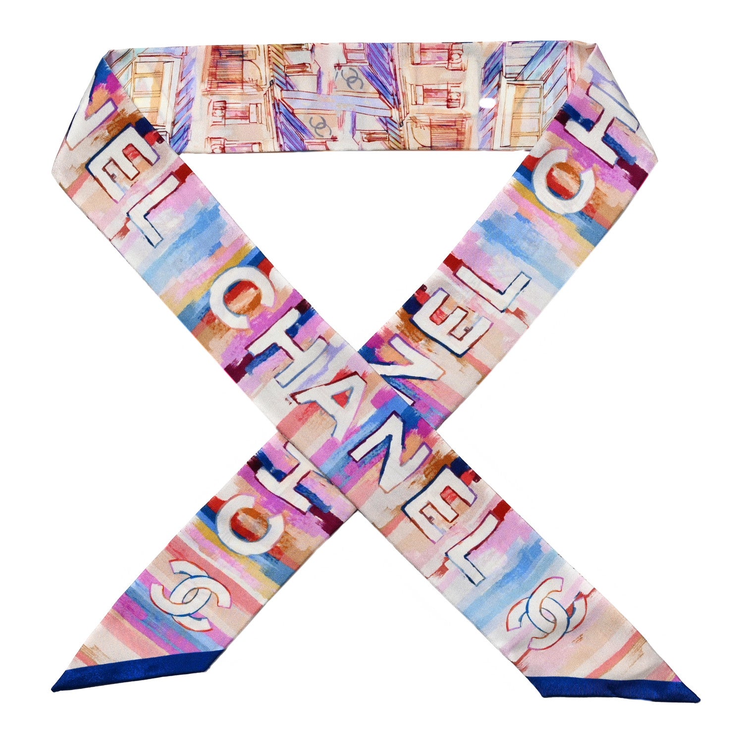 Chanel Silk Twill Slim Bandeau Scarf Rose 1 of 4