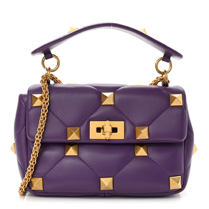 Valentino Garavani Nappa Medium Roman Stud Shoulder Bag Indian Violet 1 of 9