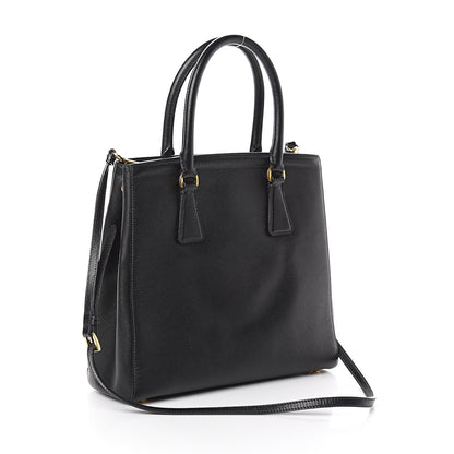 Prada Saffiano Lux Small Parabole Tote Black 2 of 8