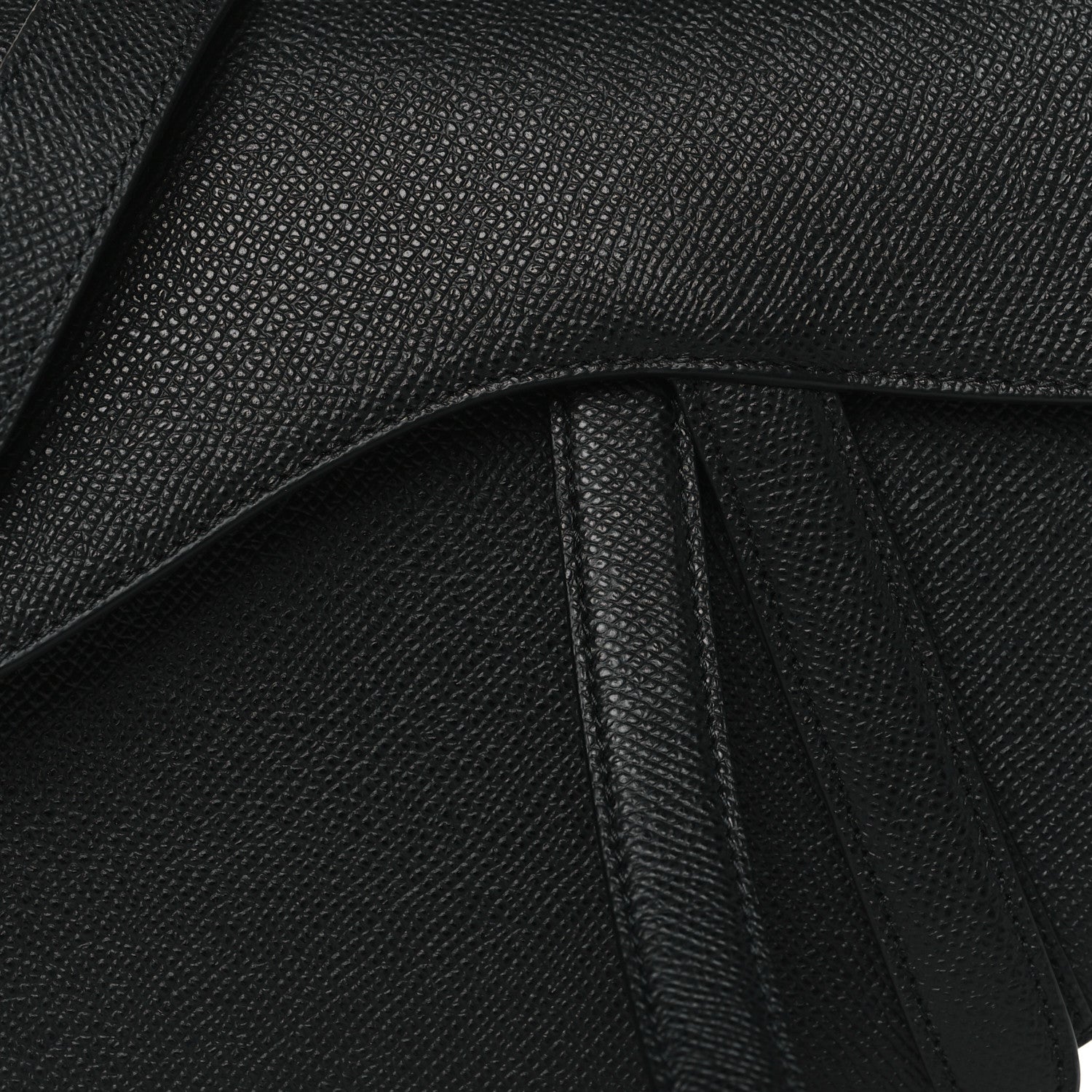 Christian Dior Grained Calfskin Saddle Bag With Strap Black 8 of 10