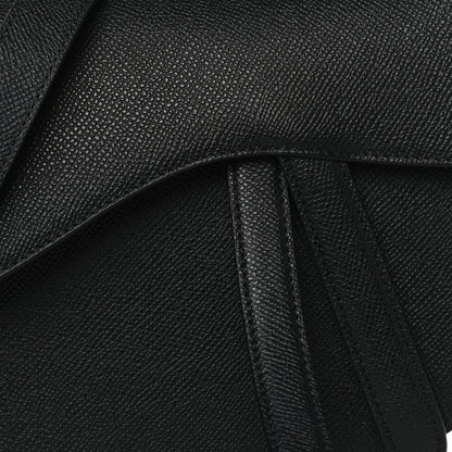 Christian Dior Grained Calfskin Saddle Bag With Strap Black 8 of 10