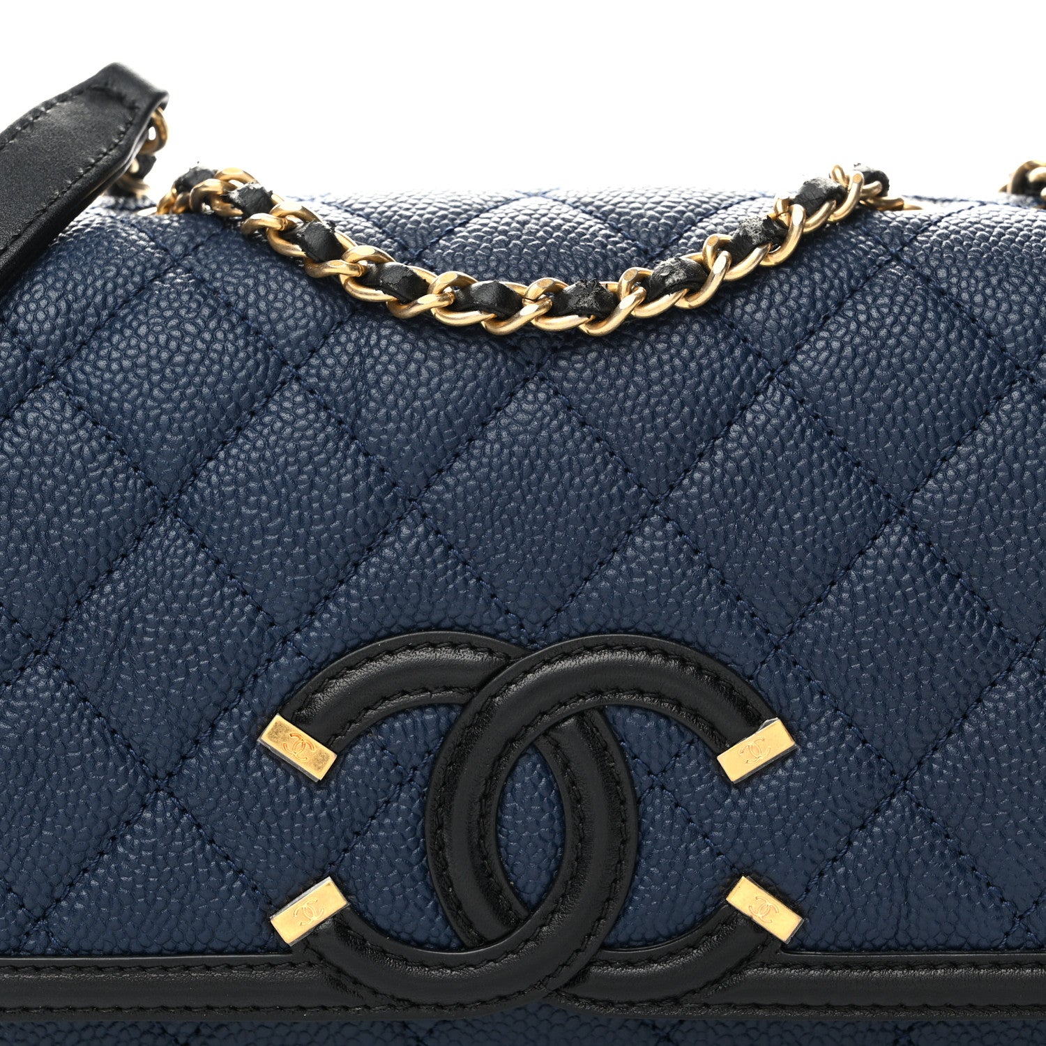 Chanel Caviar Quilted Small CC Filigree Flap Navy Black 10 of 10
