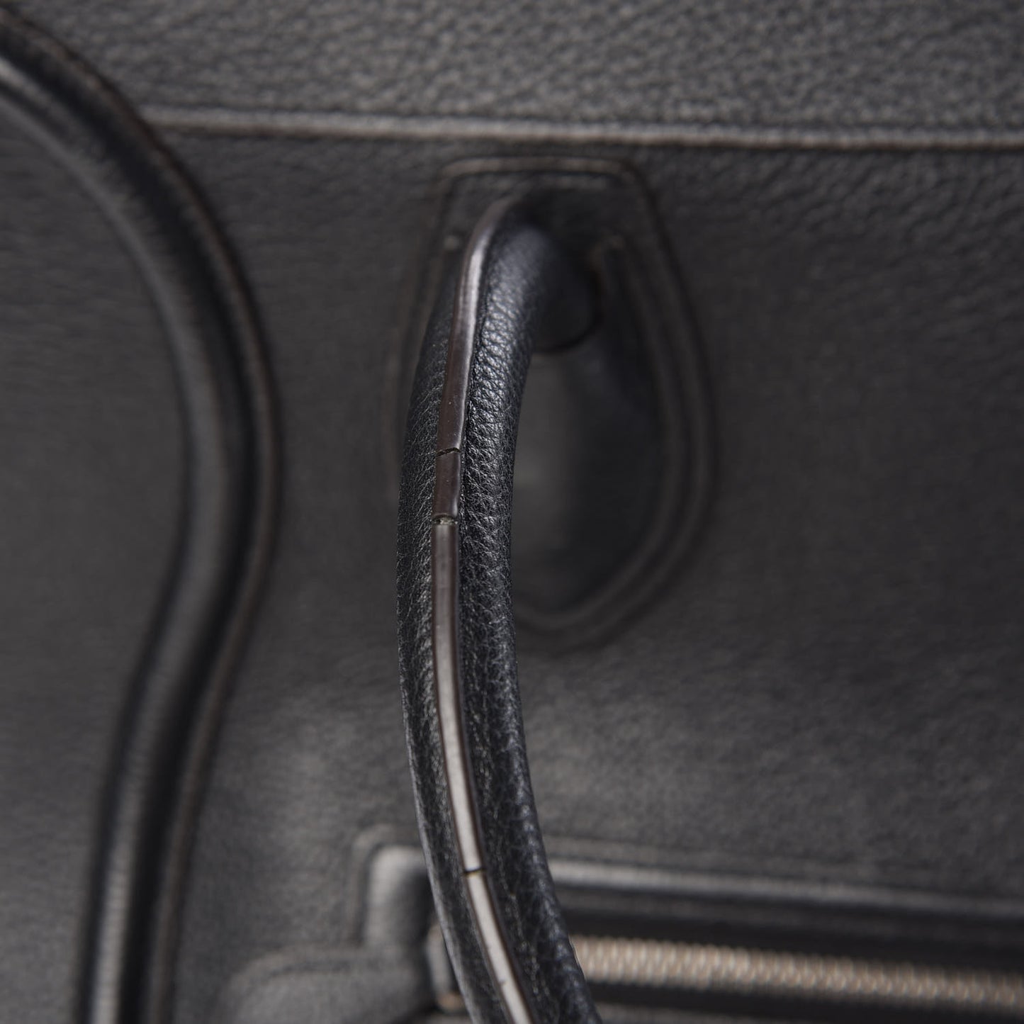 Drummed Calfskin Mini Luggage Black