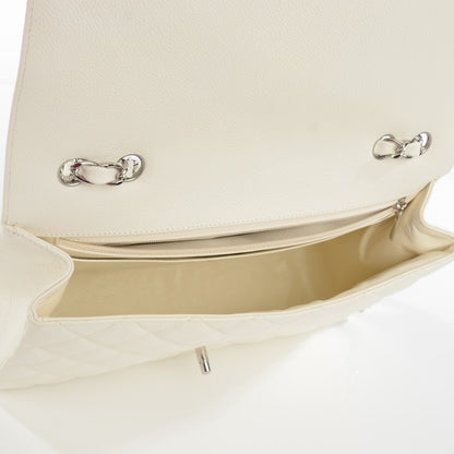 Chanel Caviar Quilted Jumbo Single Flap White 5 of 8