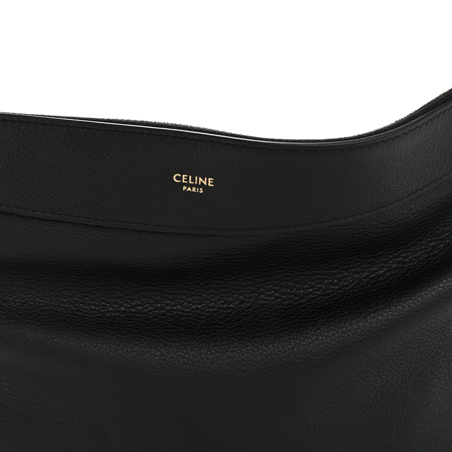Supple Calfskin Large Romy Shoulder Bag Black