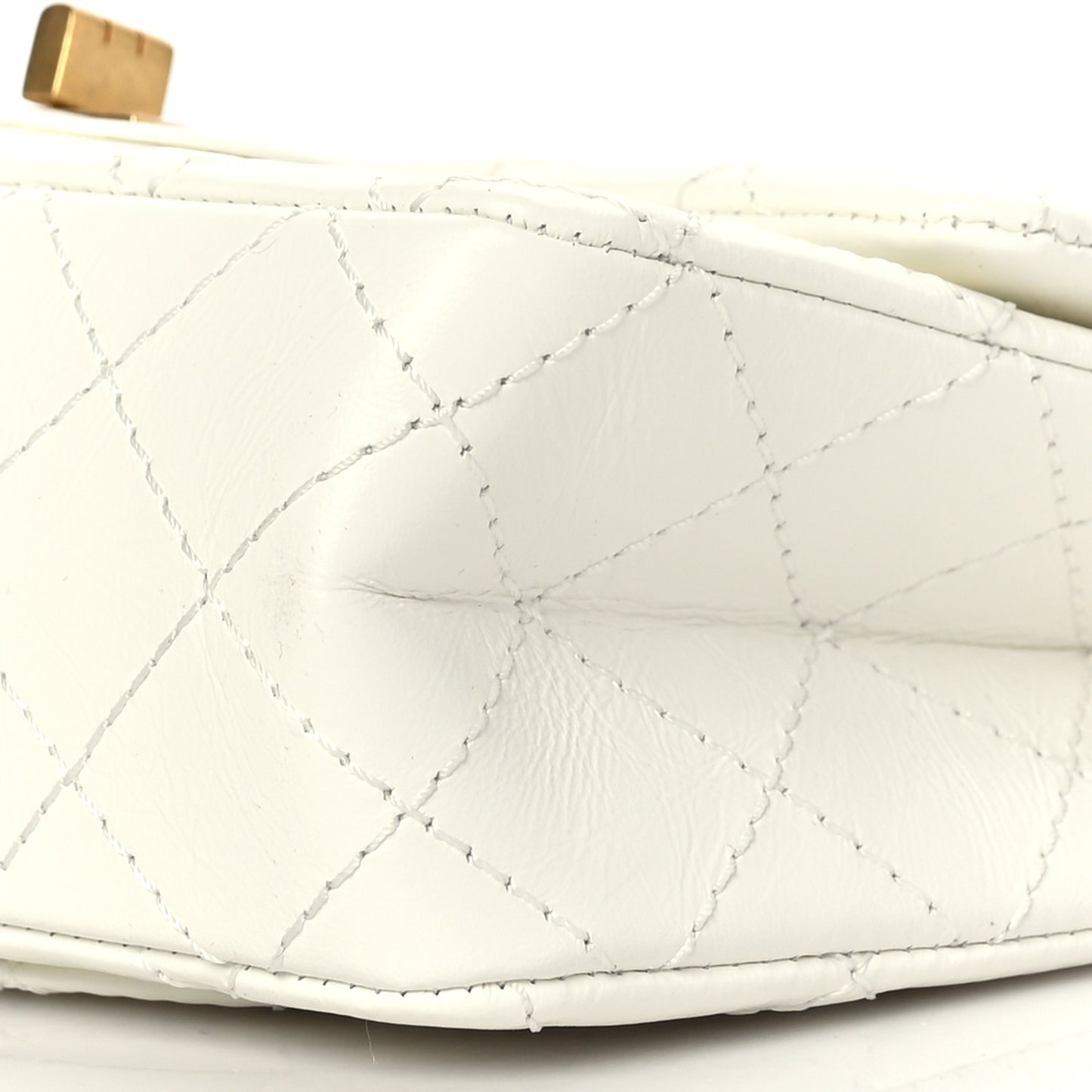Aged Calfskin Quilted 2.55 Reissue Mini Flap White