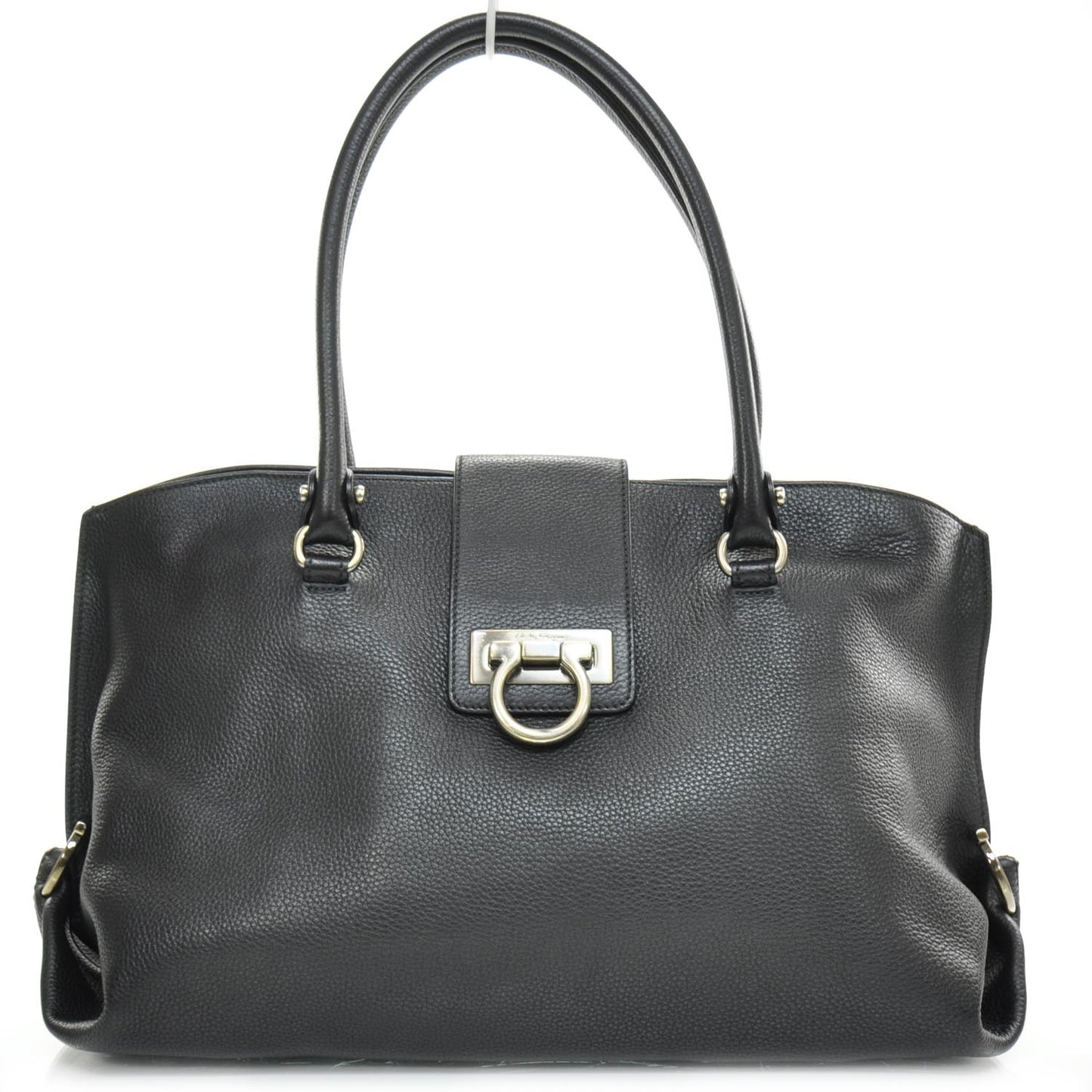 SALVATOREFERRAGAMOGrainedLeatherSofiaBlack