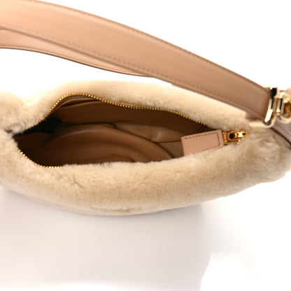 Prada Shearling Arque Shoulder Bag Ecru Noisette 5 of 9