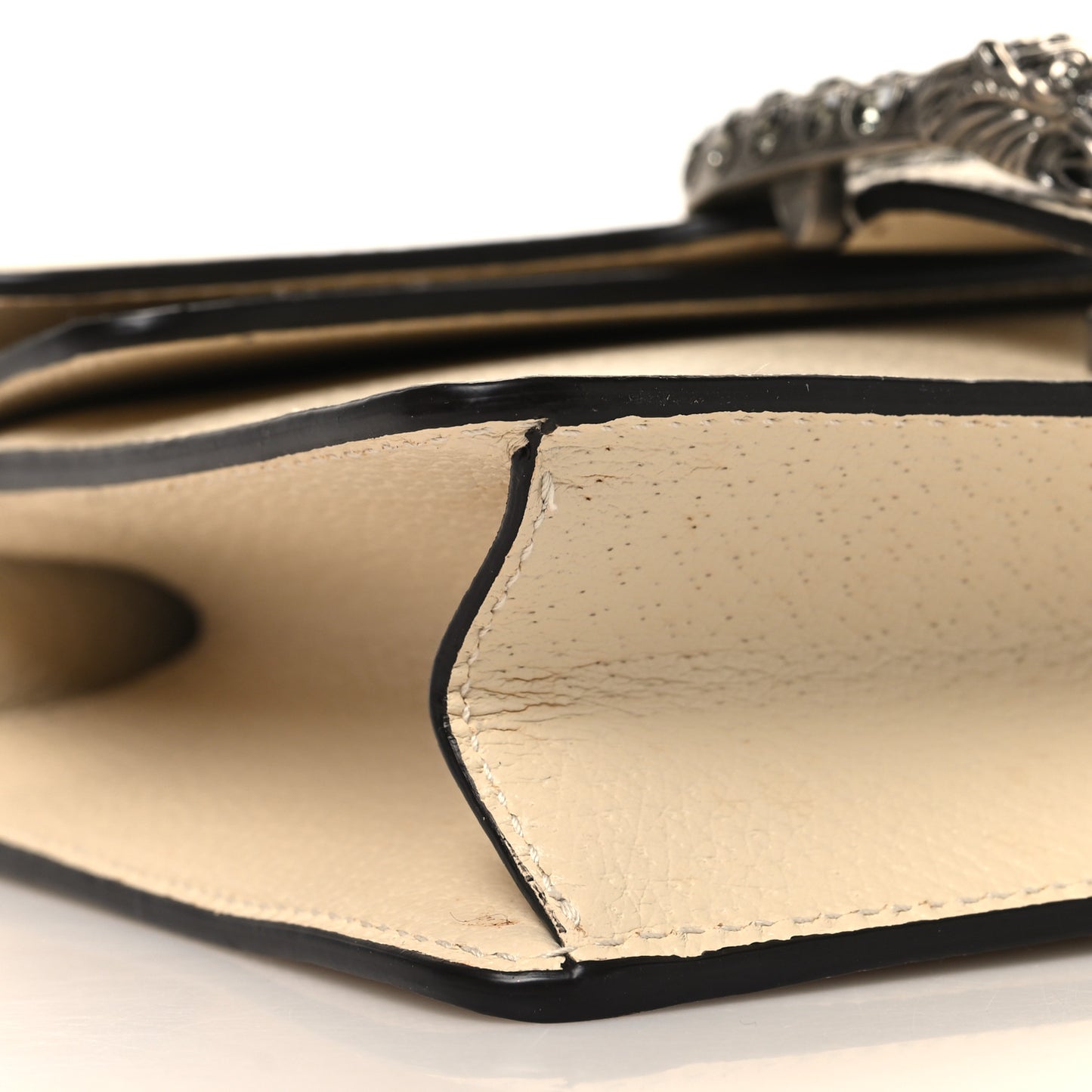 Textured Calfskin Crystal Mini Dionysus Shoulder Bag Mystic White