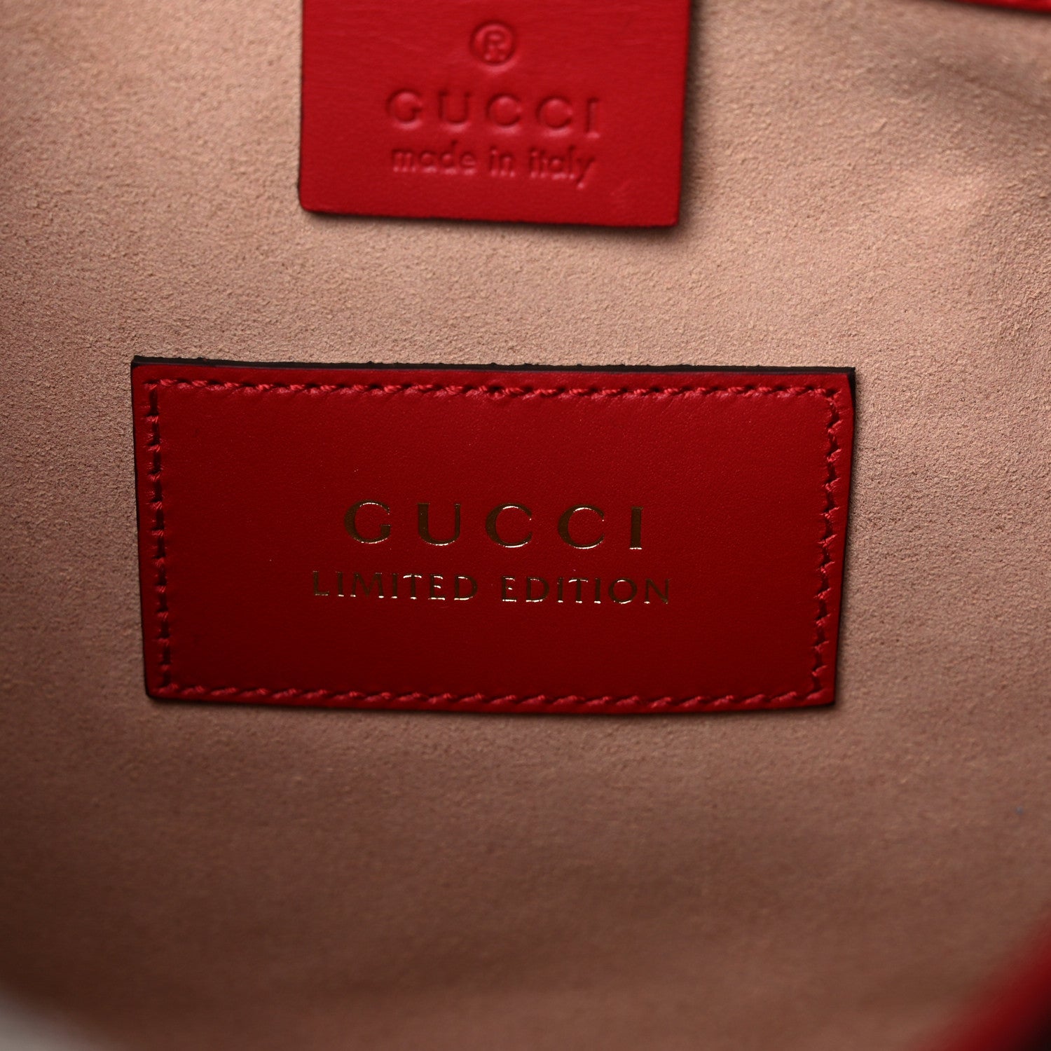 Gucci GG Supreme Monogram Kingsnake Heart Embroidered Small Boston Red 7 of 12