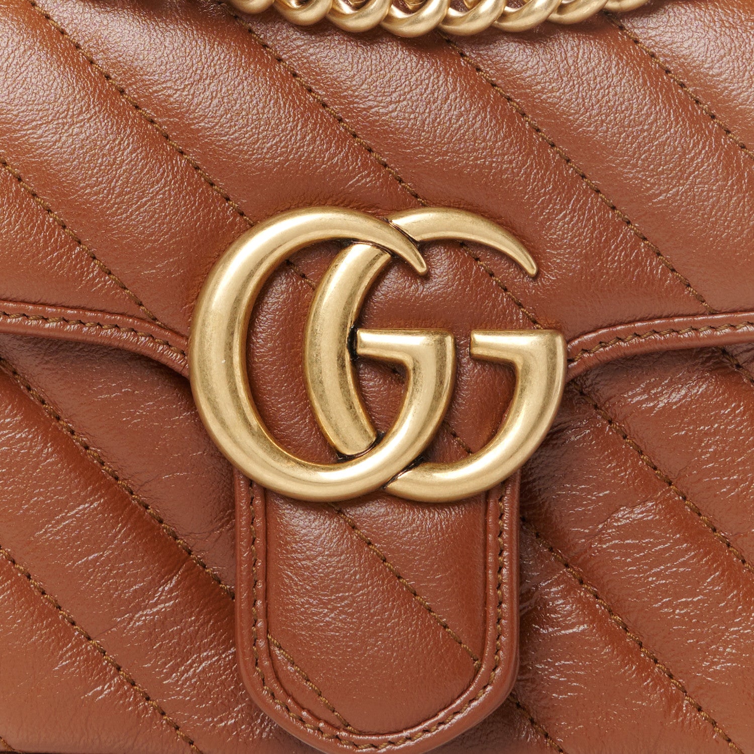 Gucci Azalea Calfskin Matelasse Diagonal Mini GG Marmont Shoulder Bag Cuir 9 of 11