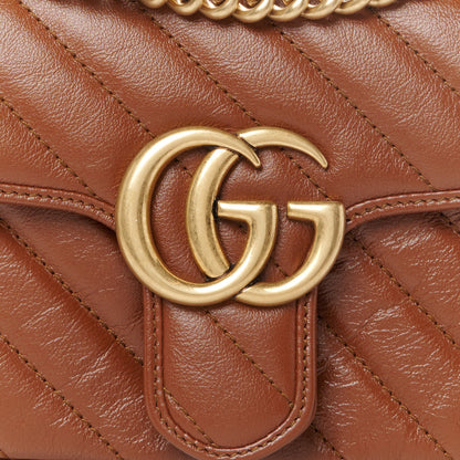 Gucci Azalea Calfskin Matelasse Diagonal Mini GG Marmont Shoulder Bag Cuir 9 of 11