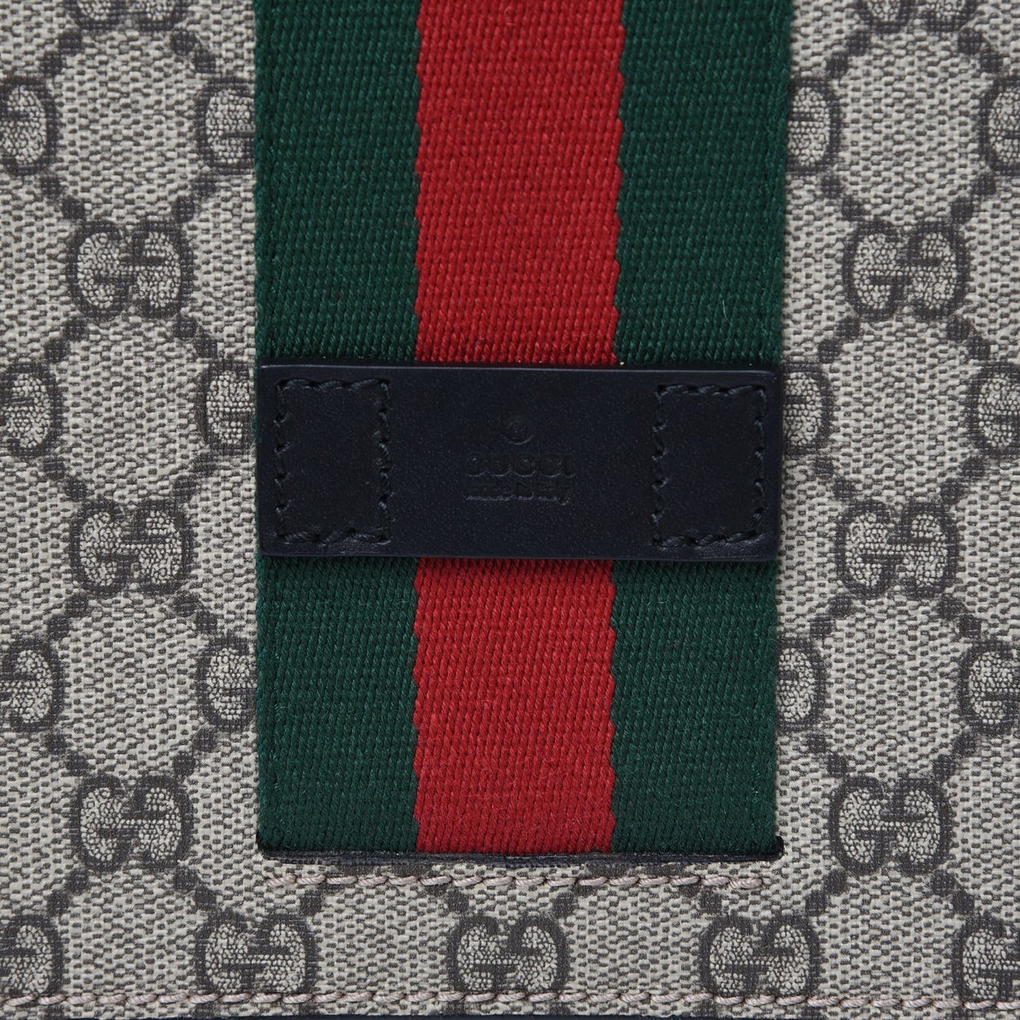 GG Supreme Monogram Web Flap Messenger Bag Black