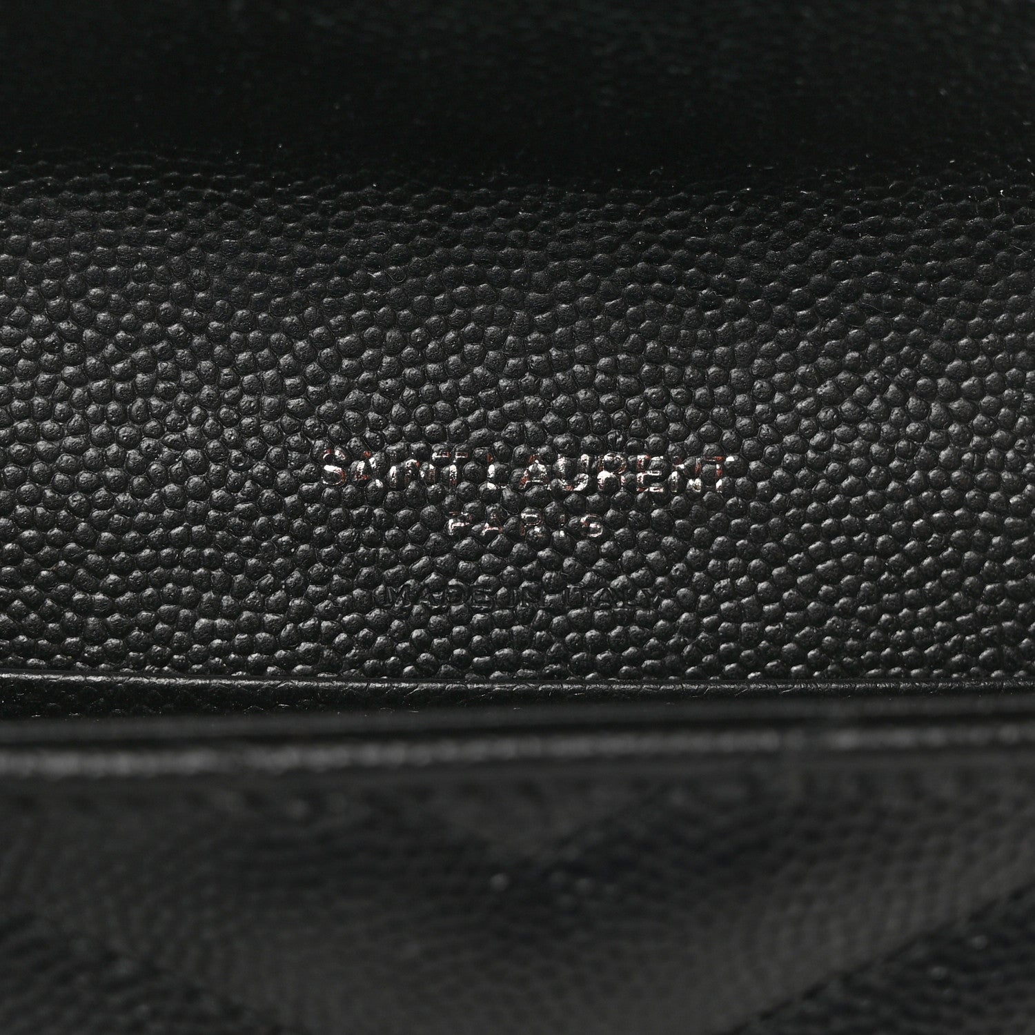 Saint Laurent Grain De Poudre Matelasse Chevron Small Monochrome Monogram Envelope Wallet Black 6 of 7