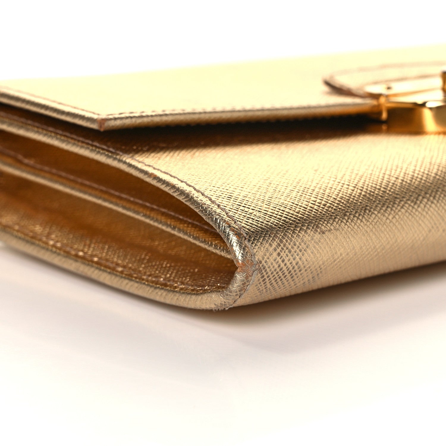 Prada Saffiano Lux Sound Wallet On Chain Platino 6 of 13
