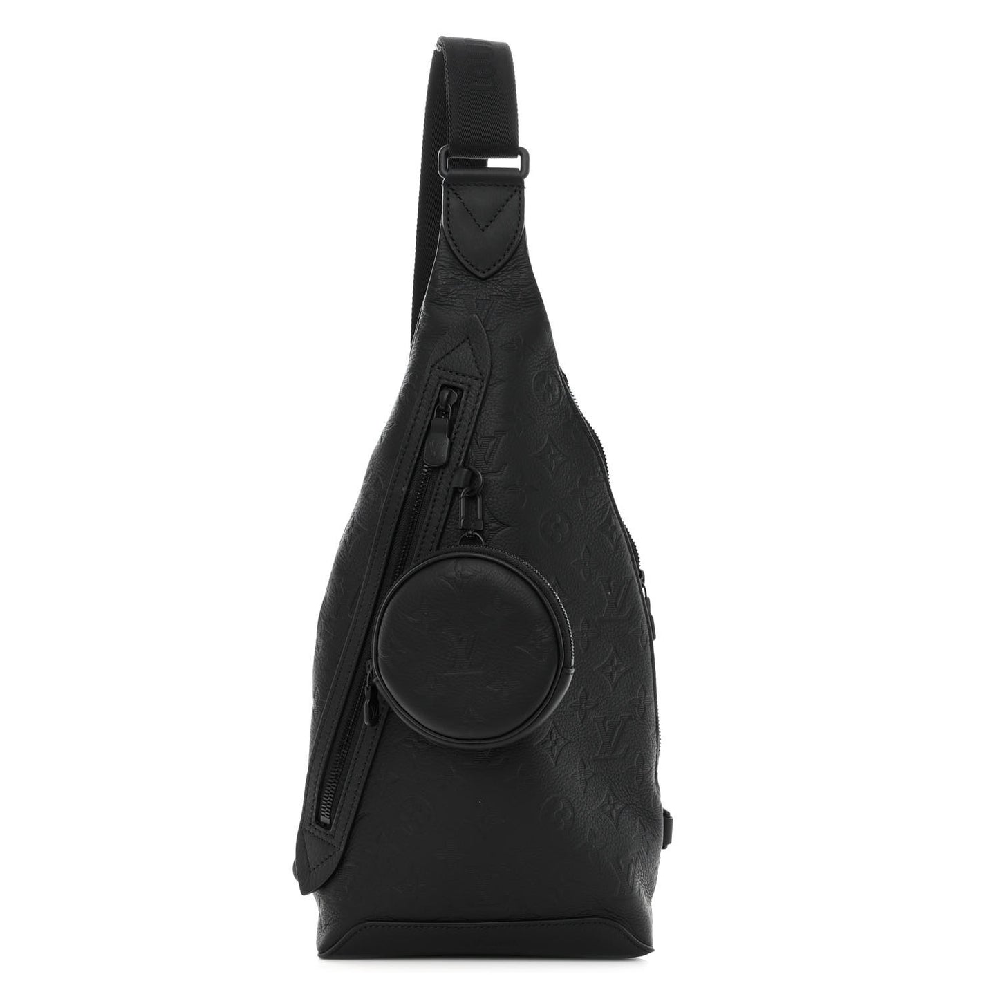 Calfskin Shadow Monogram Duo Slingbag Black