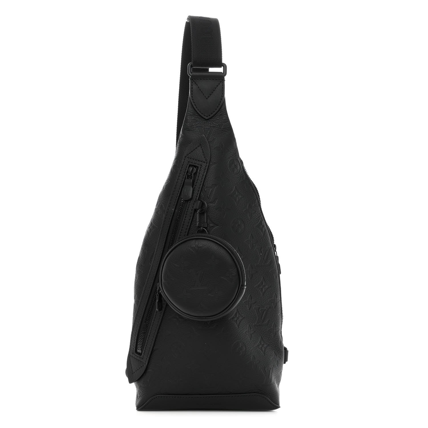 Louis Vuitton Calfskin Shadow Monogram Duo Slingbag Black 1 of 9