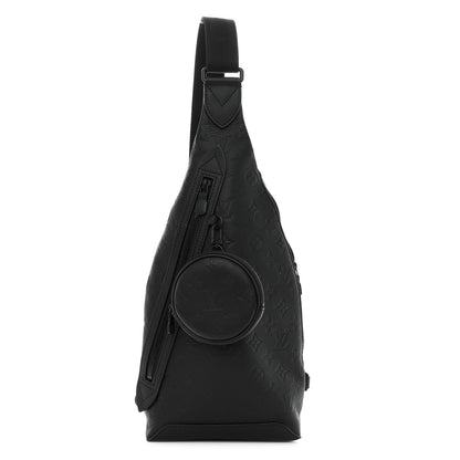 Louis Vuitton Calfskin Shadow Monogram Duo Slingbag Black 1 of 9