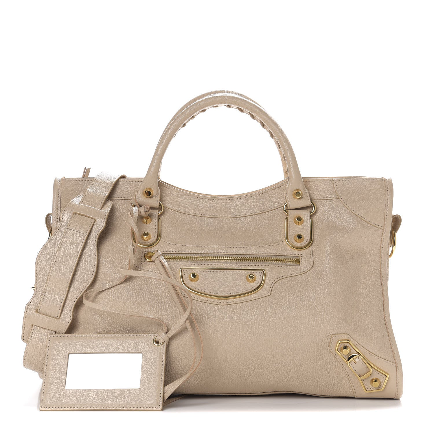 Balenciaga Chevre Gold Metallic Edge Hardware City Beige Tapioca 1 of 9