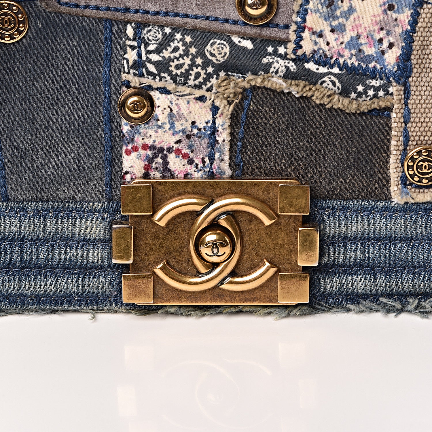 Chanel Denim Patchwork Small Boy Flap Blue 10 of 10