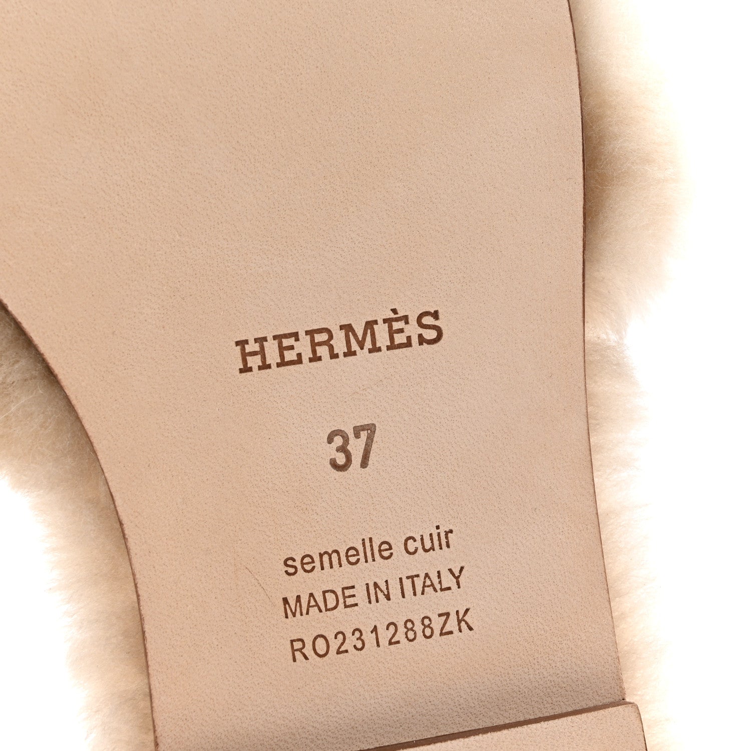 Hermes Woolskin Oran Sandals 37 Beige Argile 7 of 9