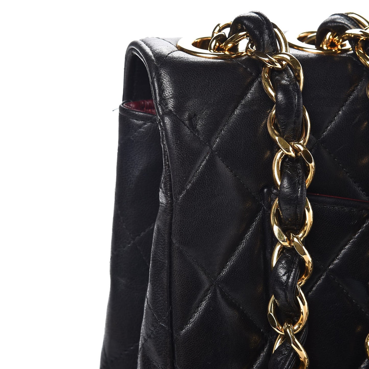 Lambskin Quilted Jumbo Single Flap Black