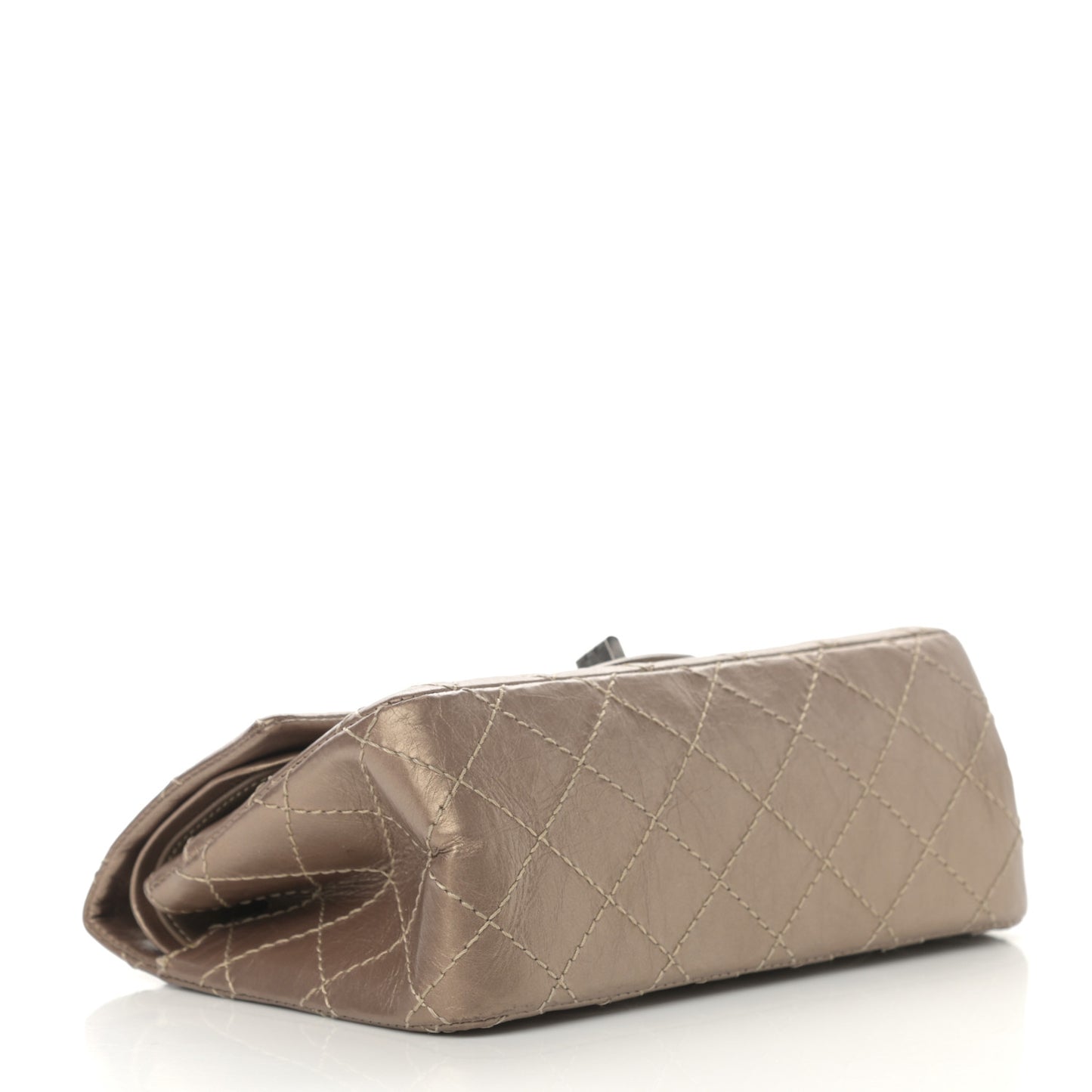 Aged Calfskin Quilted 2.55 Reissue 224 Flap Dark Gold
