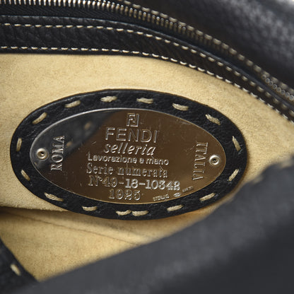 Fendi Calfskin Romano Selleria Baguette Black 9 of 10