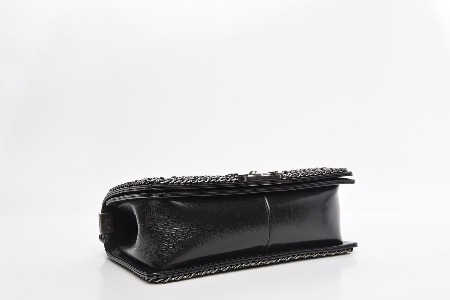 Chanel Glazed Calfskin Quilted Medium Boy Chained Flap Black 4 of 10