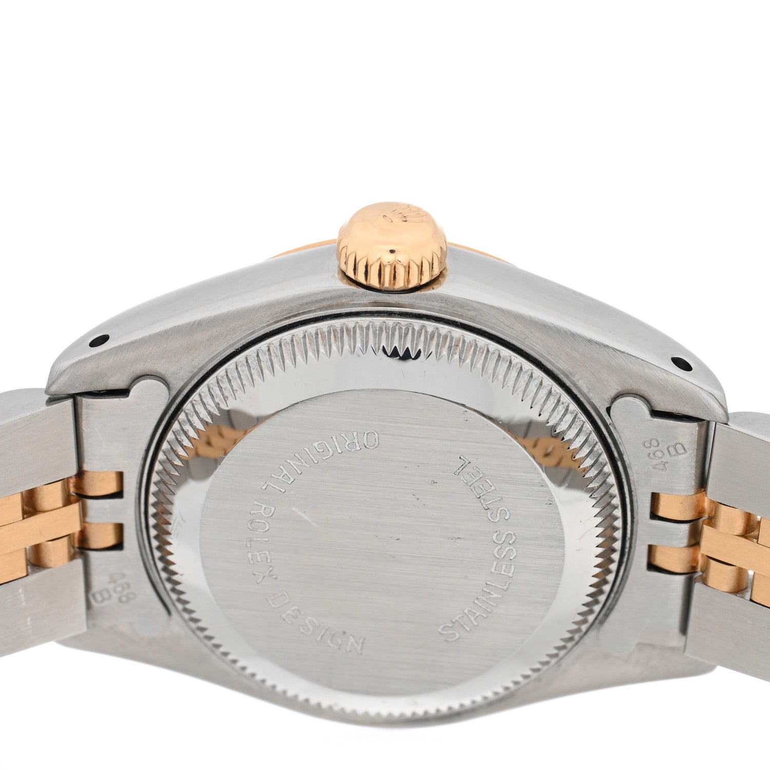 Rolex Stainless Steel 18K Yellow Gold Diamond 26mm Oyster Perpetual Datejust Watch Blue Gradient 69173 4 of 4