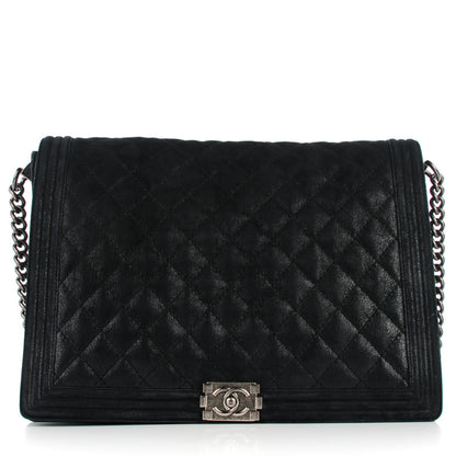 Chanel Goatskin Quilted Large Gentle Boy Flap Black 1 of 9