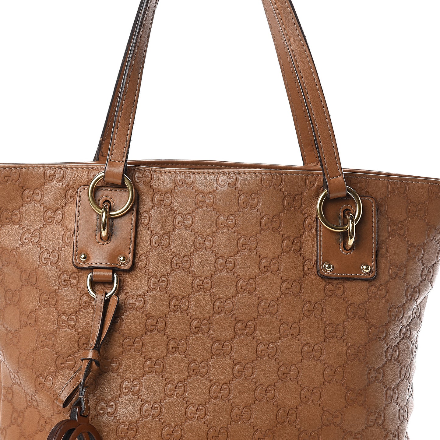 Guccissima Medium Charm Tote Light Brown