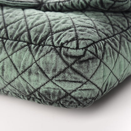 Chanel Denim Quilted Denimpression Flap Green Black 9 of 11