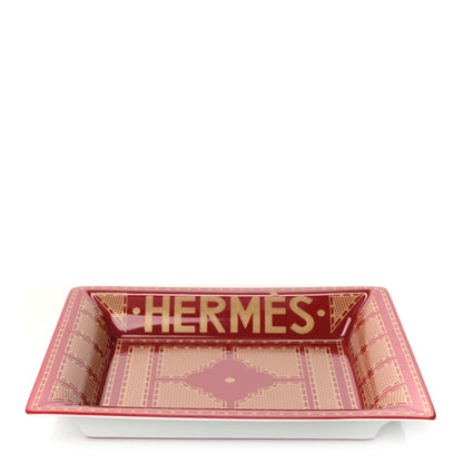 Hermes Porcelain Sellier Change Tray Rouge Or 5 of 6