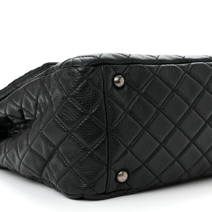 Chanel Calfskin Quilted XXL Travel Flap Bag Black 9 of 10