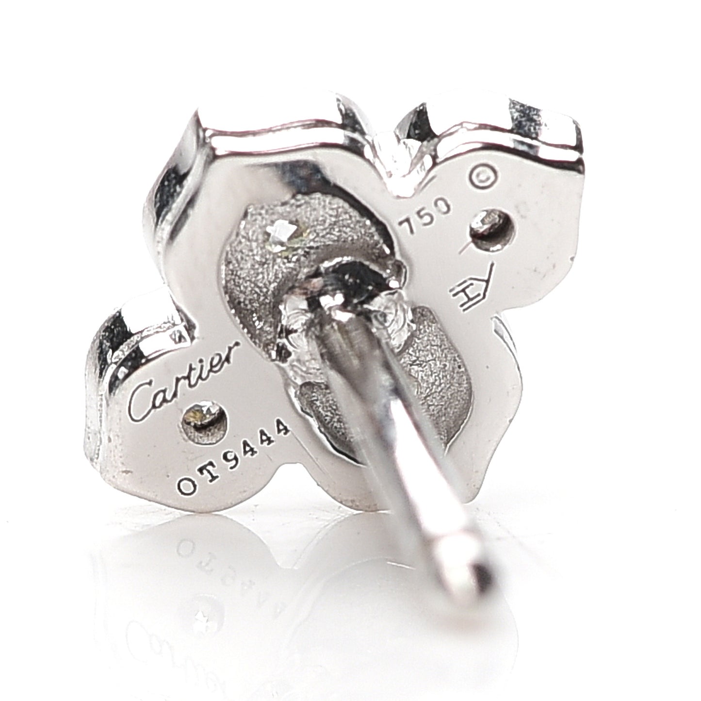 18K White Gold Diamond Hindu Floral Earrings