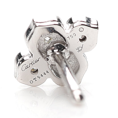 Cartier 18K White Gold Diamond Hindu Floral Earrings 4 of 4