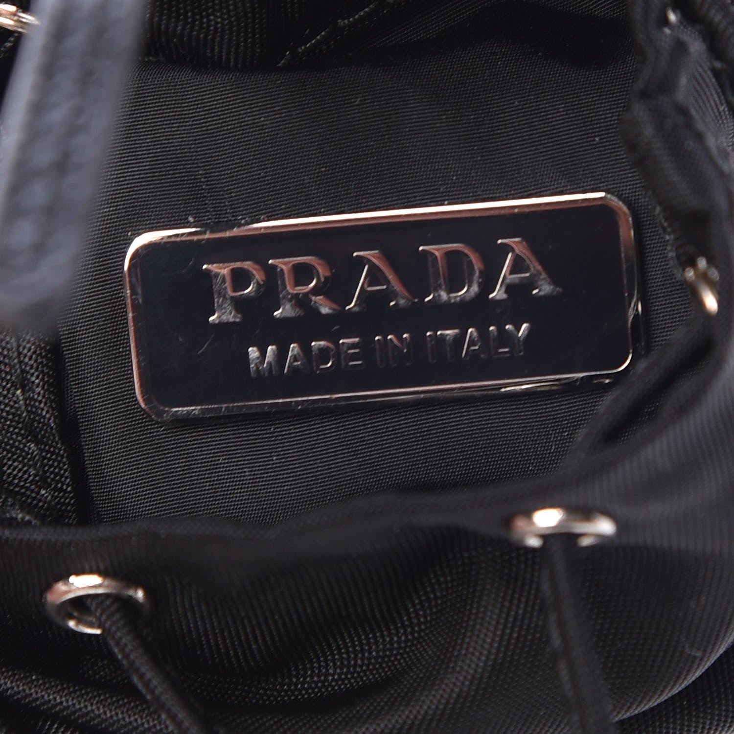 Prada Saffiano Cuir Backpack Keychain Charm Black 4 of 4