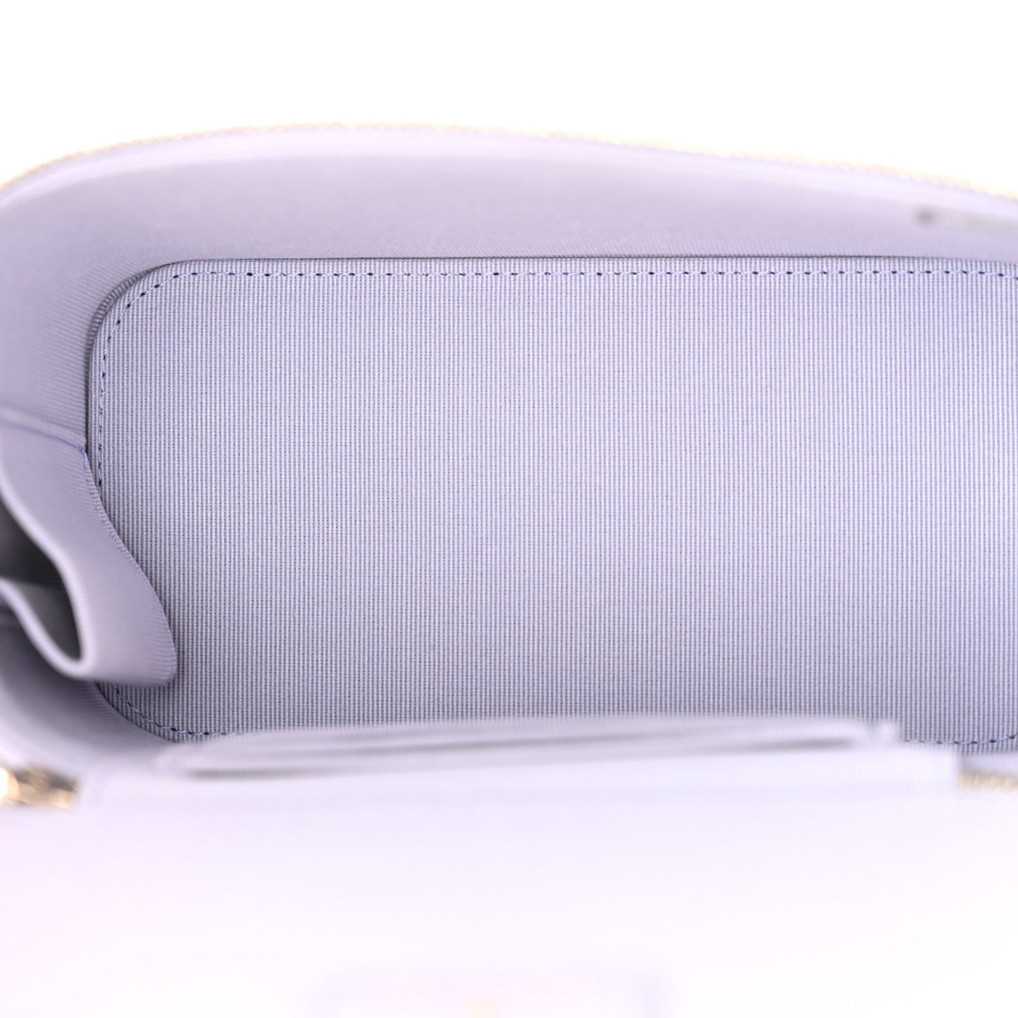 Lambskin Quilted Small Top Handle Vanity Case With Chain Light Purple