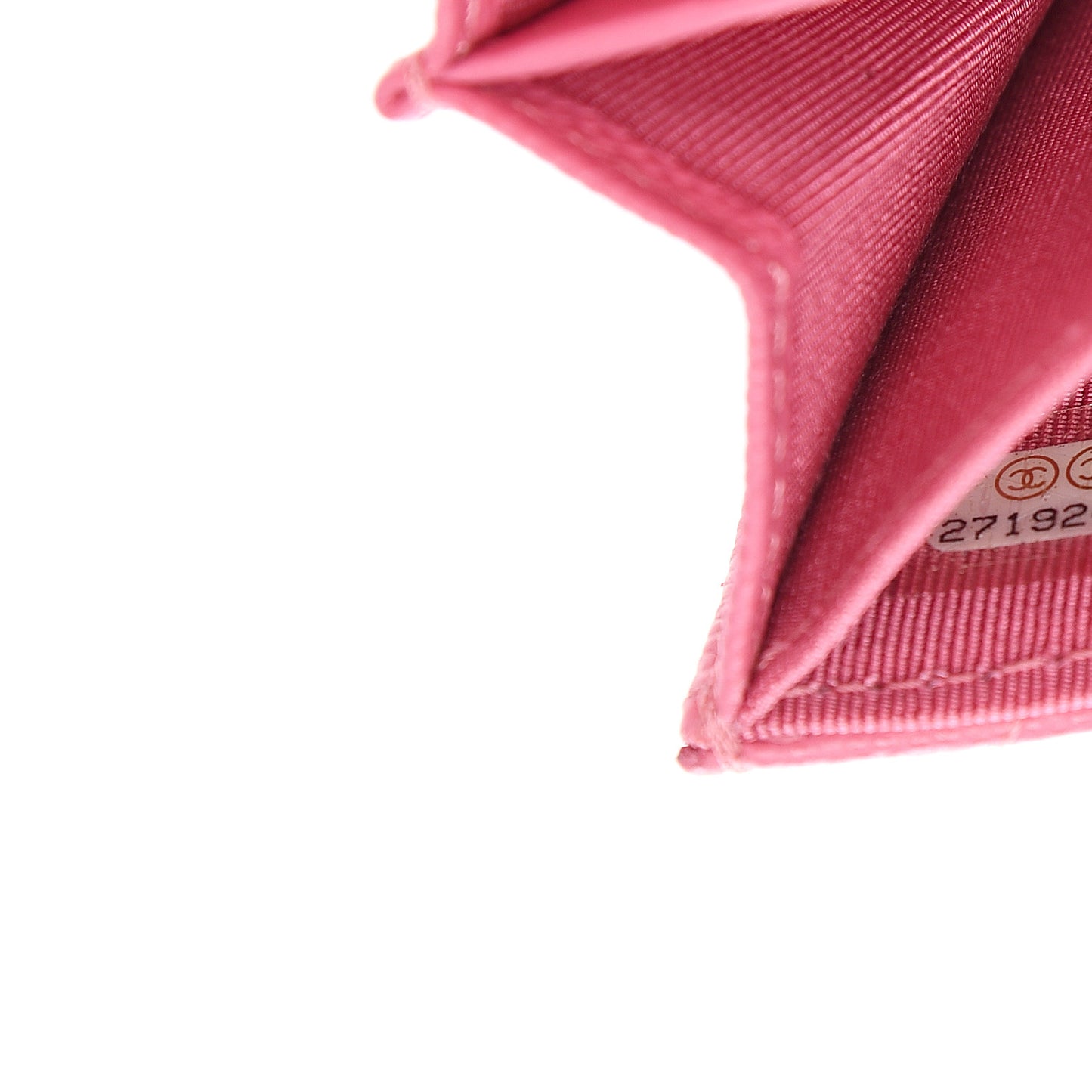 Caviar Quilted Flap Card Holder Wallet Pink