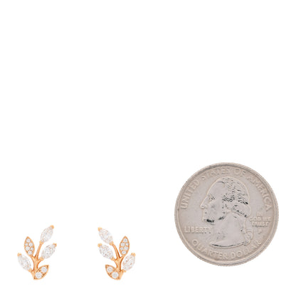 Tiffany 18K Rose Gold Diamond Small Victoria Vine Earrings 2 of 5