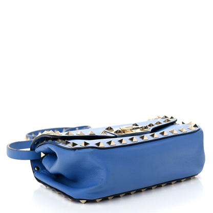 Valentino Garavani Vitello Mini Rockstud Flap Saddle Crossbody Bag Parrot 4 of 10