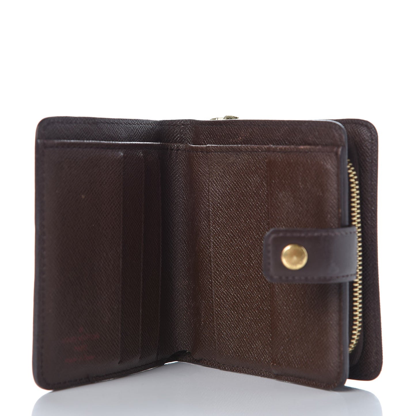 Damier Ebene Zippe Zipped Compact Wallet