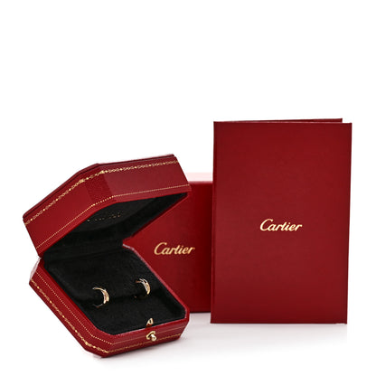 Cartier 18K Pink Yellow White Gold Small Trinity Hoop Earrings 5 of 5