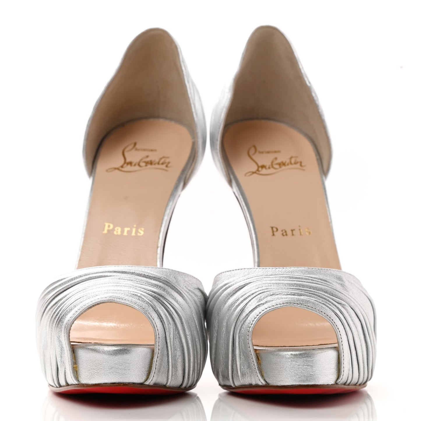 Metallic Nappa Turbella 120 Platform Sandals 35.5 Silver