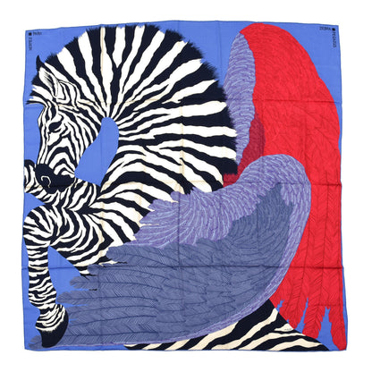 Hermes Cashmere Silk Zebra Pegasus Shawl 140 Lavender Fuchsia Marine 1 of 6