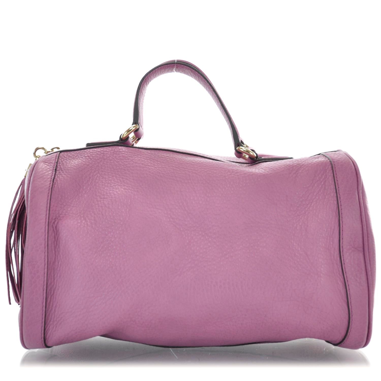 Gucci Pebbled Calfskin Medium Soho Boston Fresia Rose 1 of 10