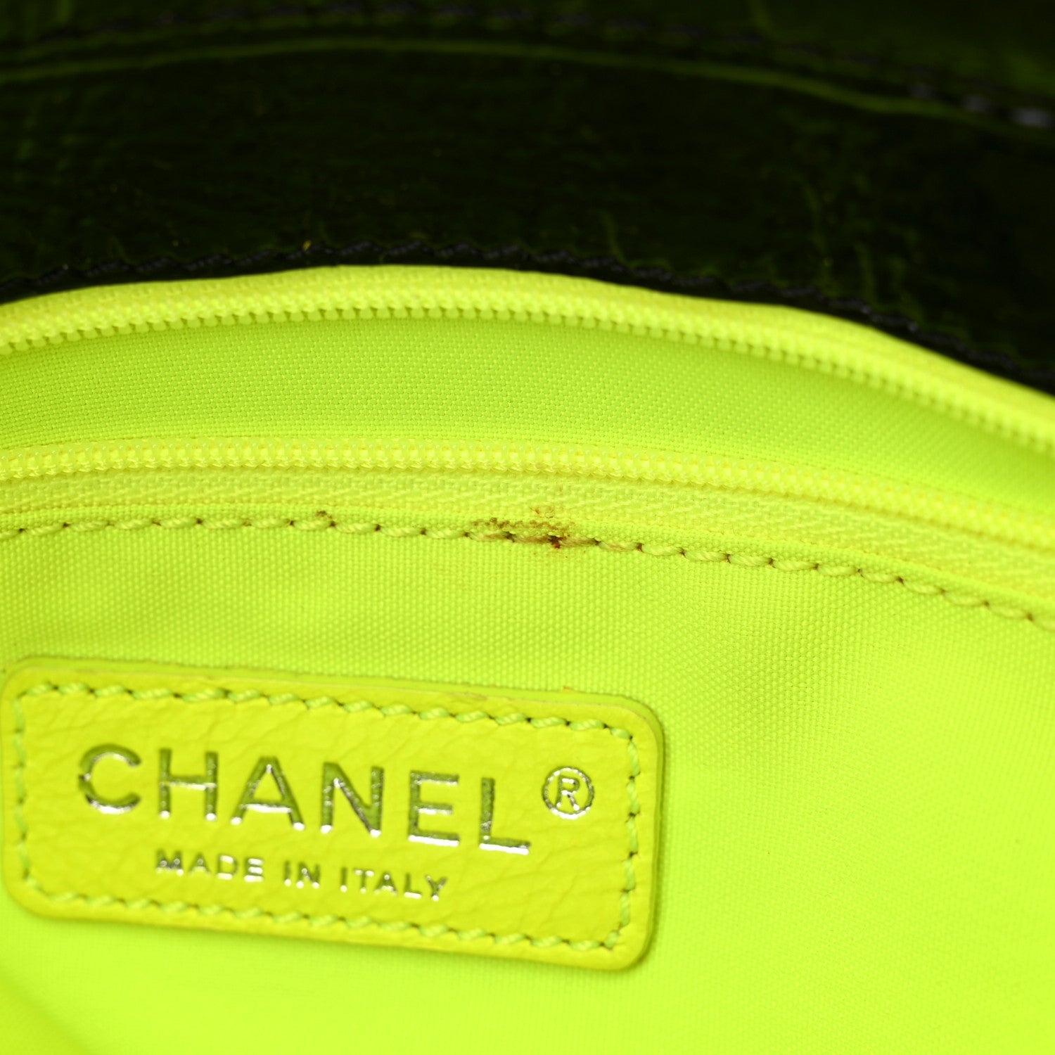 Chanel Patent Quilted Day Glo Flap Bag Black 12 of 14