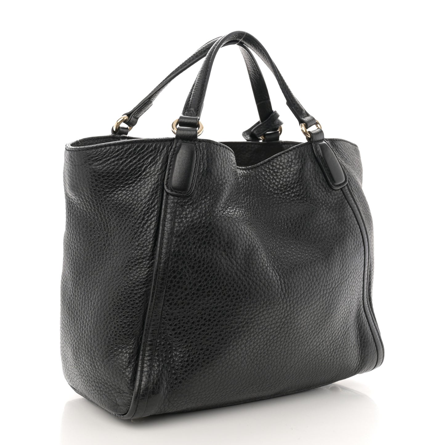 Pebbled Calfskin Small Soho Shoulder Bag Black