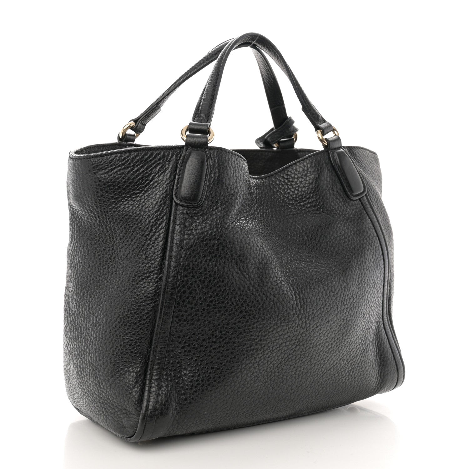 Gucci Pebbled Calfskin Small Soho Shoulder Bag Black 2 of 10